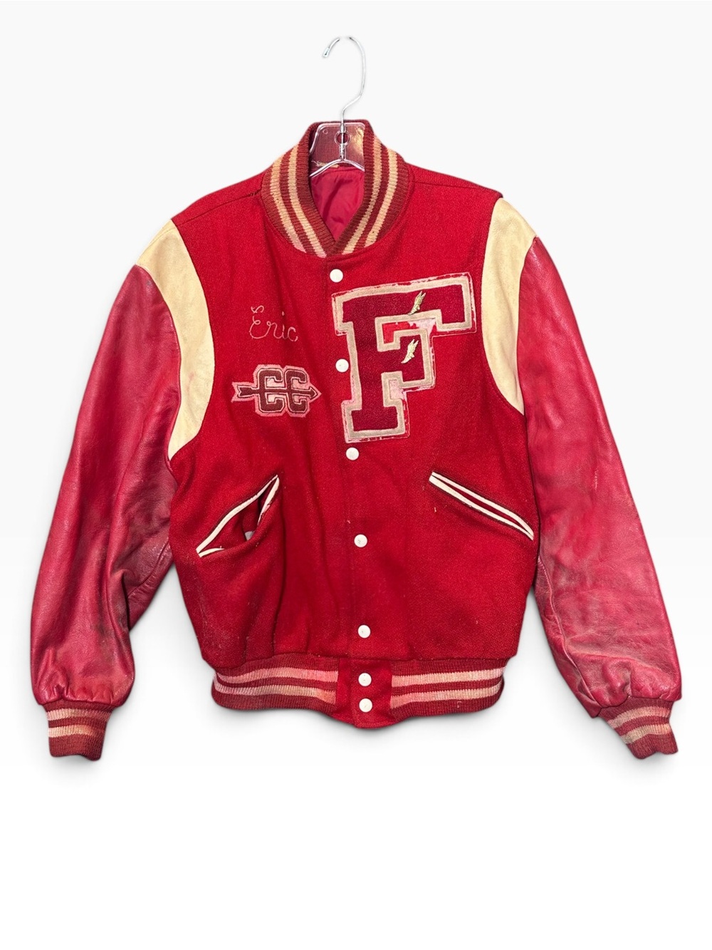 Butwin Vintage 1970's Letterman Varsity Jacket Freedom High School Distressed